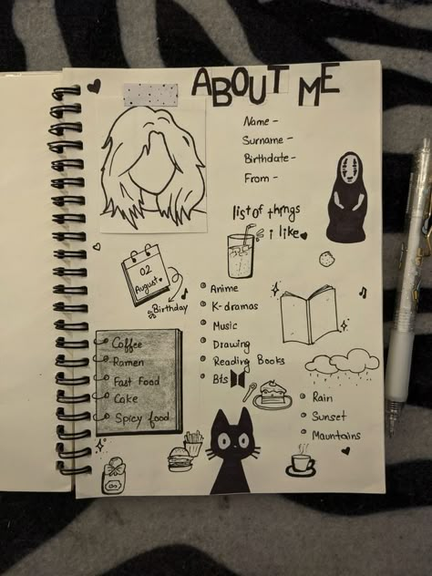 Dairy Ideas Notebook Aesthetic Personal, Korean Doodles Aesthetic, Bday Notes, Korean Sketch, Buku Diy, Bullet Journal Ideas Templates, Bullet Journal Mood Tracker Ideas, Journal Inspiration Writing, Bulletin Journal