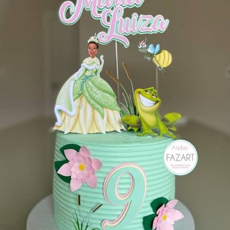 Princess Tiana Party, Princess Tiana Birthday Party, Tiana Birthday Party, Tiana Princess, Frog Birthday, Princesa Tiana, Disney Princess Tiana, Cake Banner, Cake Banner Topper