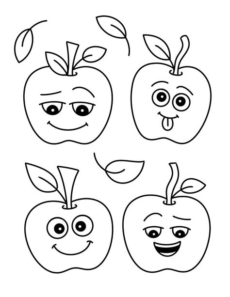 Free Coloring Pages of Apples! ⋆ The Hollydog Blog Free Apple Coloring Pages, Apple Coloring Pages For Kids, Apple Art For Toddlers, Apple Coloring Sheet, Apple Coloring Page Free Printable, Apple Coloring Page, Apples Slices, Seed Craft, Apple Illustration