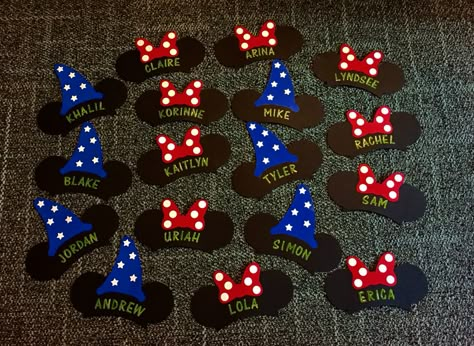 Mickey and Minnie Ear Door Decs Disney Door Decs Resident Assistant, Disney Door Decs, Door Name Tags, Disney Prom, Door Decks, Ra Door Decs, Cricut Projects Easy, Disney Classroom, Door Decs