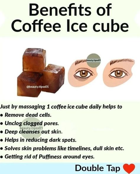 beauty.tipss on Instagram: "Instructions Turmeric Ice Cube - 1 tsp turmeric + 1 cup Rose water Coffee Ice Cube - 2 tsp coffee + 4 tsp milk + 1 tsp honey Aloevera Ice Cube - Aloevera peel + Lemon Rice Ice Cube - Rice water in ice tray *SAVE* For Later use ❤️ Follow 👉🏽 @beauty.tipss01 ❤ for more beauty and health tips Follow 👉🏽 @beauty.tipss01 for more . Do like ❤ and Tag your friends . Benefits of coffee, Turmeric, Aloevera Ice cubes . Comment below 👇🏾 if you have any queries ___ . . # Ice Cube On Back Of Neck, Coffee Ice Cubes For Face, Milk Ice Cubes For Face, Rice Ice Cubes For Face, Rice Cubes For Skin, Turmeric Ice Cubes For Face, Rice Water Ice Cubes For Face, Ice Cubes For Face Skin Care, Ice Cube For Face