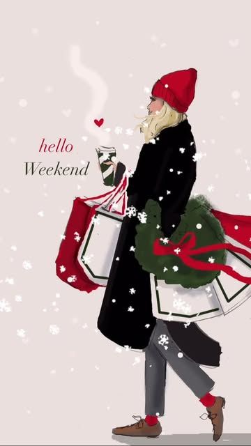 Shopping Illustration, Heather Stillufsen Quotes, Snow Illustration, Enjoy The Weekend, First Snowfall, Heather Stillufsen, Winter Wishes, Hello December, Hello Weekend