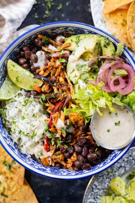 Shredded Tofu Burrito Bowls - This Savory Vegan Shredded Tofu Recipe, Tofu Burrito, Shredded Tofu, Plant Recipes, Veggie Mains, Protein Vegetarian, Tofu Recipes Vegan, Soy Curls, Mexican Meals