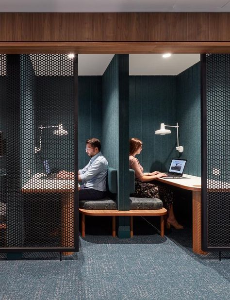 Office Booth, Coworking Space Design, Woven Image, Corporate Interior Design, Modern Office Space, Coworking Office, Quiet Room, Office Fit Out, Interior Fit Out