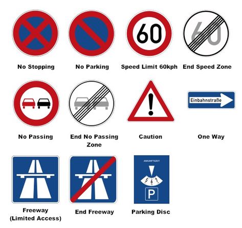 Driving in Germany – 10 Things to Know German Road Signs, Drivers Test, Drivers Permit, Traffic Sign, Traffic Signs, Adventure Book, Road Signs, Grade 2, School Colors