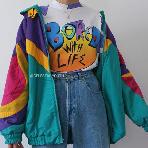 90s Neon Aesthetic Outfit, 80s Aesthetic Outfits Colorful, Neon Core Outfit, Technicolor Outfit, Colorful Vintage Aesthetic Outfits, Hyper Pop Aesthetic Outfit, Colorcore Outfit, Arcadecore Aesthetic Outfit, 80s Aesthetic Retro Outfits