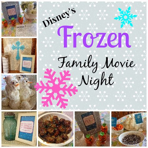 Frozen Movie Night, Family Movie Night Themes, Disney Movie Night Menu, Disney Themed Movie Night, Disney Movie Night Food, Disney Movie Night Dinner, Movie Night Dinner, Movie Night Theme, Frozen Dinner