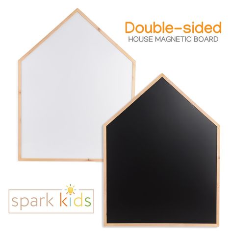 Magnetic chalkboard double sided house shape Playroom Toys, Kids Desk, Toddler Playroom, Magnetic Chalkboard, Playroom Design, Kids' Desk, Frame House, Play Space, Study Table