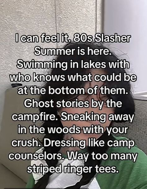 Slasher Summer Movies, 80s Camp Aesthetic, 80s Summer Slasher, Slashers Aesthetic, 80s Summer Camp Aesthetic, 80s Slasher Summer Aesthetic, Summer Camp Slasher, 80s Summer Aesthetic, 80s Slasher Aesthetic