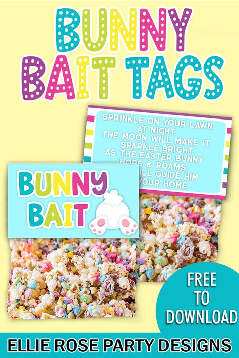 Bunny Bait Printable Tags, Bunny Bait Printable, Easter Bunny Bait, Easter Bunny Food, Easter Bunny Printable, Bunny Food, Bunny Printable, Bunny Bait, Easter Crafts For Toddlers