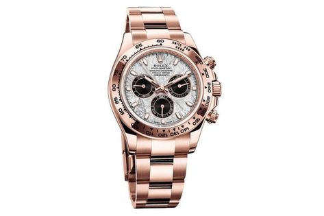 Rolex introduces Gold Daytona Chronographs with meteorite dials : Luxurylaunches Gold Daytona, Classic Motors, Dream Watches, Casio G Shock, Rolex Daytona, Gold Case, G Shock, The Cosmos, Roman Numerals