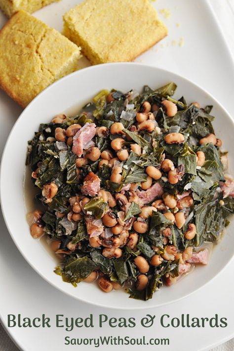 Black Eyed Peas Collard Greens, Stovetop Meals, Blackeyed Pea Recipes, Collard Green Soup, Southern Black Eyed Peas, Black Eyed Pea Soup, Blackeyed Peas, Black Eyed Peas Recipe, Collard Greens Recipe