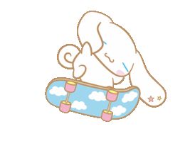 Animal Cartoons, Sanrio Cinnamoroll, Gif Animation, Skateboard, Gif, Stars