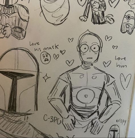 Bubb Lyyyy, Star Wars Art Drawings, Star Wars Droids, Star Wars Love, Star Wars Drawings, Body Reference Drawing, Arte Sketchbook, Sketchbook Inspiration, Art Drawings Sketches Simple