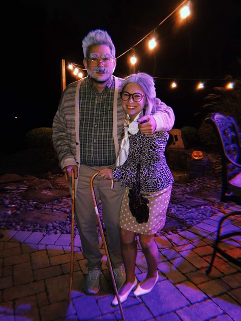 All-out old people couple's halloween costume Old Man And Old Lady Costume, Old People Family Halloween Costume, Old Ppl Costumes, Elderly Couple Costume, Old Person Costume Party, Old People Group Costume, Old People Costume Ideas, Old Person Halloween Costume, Old Man Costume Men