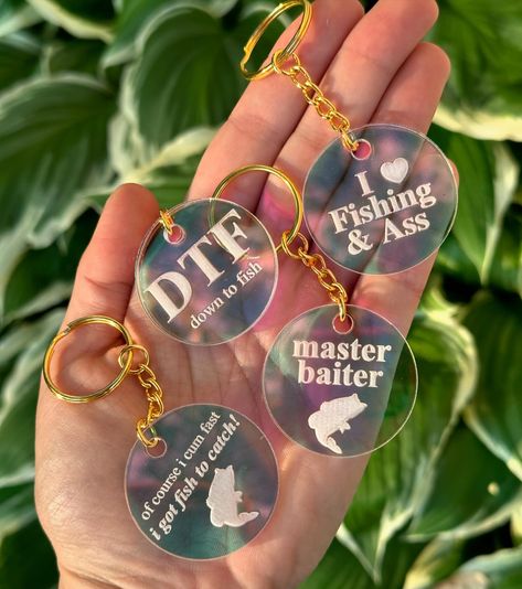 I added some brand NEW funny fishing keychains and I also sell a magnet and earrings of another popular design! I love corny fishing humor 🤣 And fishing itself. Scroll through to see the hogs my dad and I caught yesterday! It’s that time of the year!! 🎣🎣 . . . . #fishing #fishinglife #fishingmemes #keychains #etsy #smallbusinessowner #fishingaddict #bassfishin Funny Fishing, Acrylic Keychains, Fishing Humor, Inside Jokes, My Dad, Time Of The Year, Etsy Finds, Making Out, Stocking Stuffers