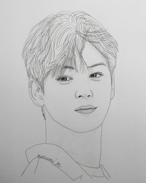 Eunwoo Drawing Pencil, Cha Eun Woo Drawing Pencil, Cha Eun Woo Sketch Drawing, Eunwoo Sketch, Cha Eun Woo Drawing, Drawing Principles, Astro Eunwoo, Abstract Pencil Drawings, Silhouette Photography