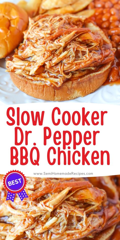 Dr Pepper Bbq Chicken Crockpot, Dr Pepper Crock Pot Chicken, Dr Pepper Pulled Chicken Crock Pot, Dr Pepper Chicken Crockpot, Bbq Ranch Chicken Crockpot, Chicken Bbq Crockpot, Crockpot Barbeque Chicken, Bbq Chicken Crockpot Easy, Crockpot Chicken Sandwiches