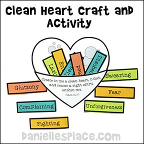 Clean Heart Craft and Activity for Children for Beatitude Lesson from www.daniellesplace.com Blessed Are The Pure In Heart Craft, Clean Heart Craft, King Saul, Sunday School Games, Bible Worksheets, Bible Object Lessons, Heart Craft, Sunday School Kids, Vbs 2024