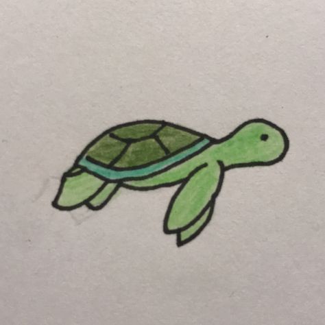 Baby Turtle Drawing, Sea Turtle Drawing Simple, Sea Turtle Drawing Easy, How To Draw A Turtle, Green Sea Turtle Drawing, Cute Sea Turtle Drawing, Turtle Drawing Simple, Drawing Ideas Ocean, Turtle Drawing Easy