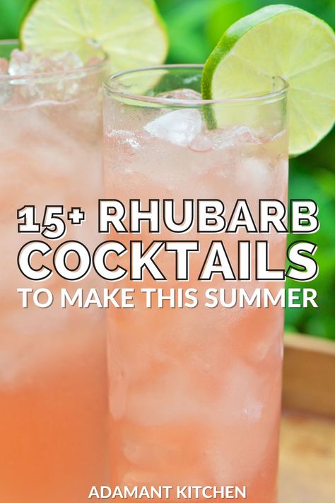 Rhubarb Vodka Recipe, Rhubarb Vodka Cocktails, Rhubarb Wine Recipe Easy, Rhubarb Simple Syrup Cocktail, Rhubarb Gin Recipe, Rhubarb Syrup Cocktails, Rhubarb Drinks Cocktails, Rhubarb Slush Recipe Vodka, Rhubarb Drink Recipes