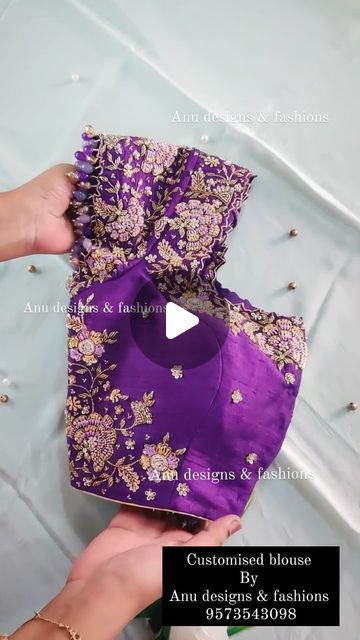 Anu Designs & Fashions® on Instagram: "BLOUSE ❣️

 Blouse cost is Rs 17500/- includes embroidery and stitching.

Fabric and shipping charges applicable.

Subject to copyright if posted without original Credits
⛔️®COPYRIGHTS TRADEMARK REGISTERED™️⛔️

We are only into customisation and no ready mades.

📞+91 9573543098 call now to order yours.

(Blouse can be customized in any color of your choice as per your saree requirement.)
(Ex: Neckline, Fabric, Placement of Embroidery and Tassels)

SAREE IS PROVIDED BY CLIENT

#indian #indianbride #indianwedding #indianwear #indianfashion #NRIFashion #IndianFashion #DesiFashion #LuxuryFashion  #DesignerWear #BoutiqueFashion #CustomDesigns #ExclusiveFashion #HighFashion #CoutureFashion #EthnicWear #NRIUSA #NRICanada #NRIUK #NRIAustralia #NRISingapore # Designer Saree Tassels, Anu Designs And Fashions, Blouse Hand Designs, Embroidery Blouse Designs, Embroidery Blouse, Desi Fashion, Exclusive Fashion, Designer Wear, Hand Designs