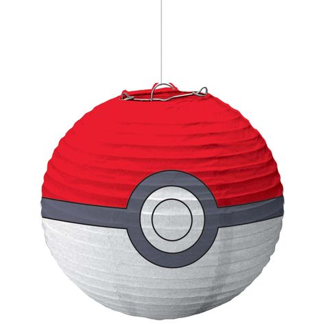 Make your kid's birthday extra special with these adorable Pokémon lanterns! These 11 3/4 inch lanterns shaped like Poké ball are perfect for any Pokémon fan, and are sure to bring a smile to your little one's face. Party Lanterns, Pokemon Balloons, Pokemon Light, Refreshments Table, Pokémon Birthday, Paper Lantern Decor, Hanging Paper Lanterns, Pokemon Ball, Pokemon Party