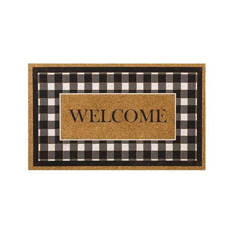 Mohawk Home Faux Coir Door Mat, Fall Welcome Check, Natural, 1' 6" X 2' 6" - Walmart.com Outdoor Entryway, Mud Rooms, Recycled Rubber, Outdoor Door Mat, Classic Frame, Large Area Rugs, Accent Rugs, Gracie Oaks, Home Decor Furniture