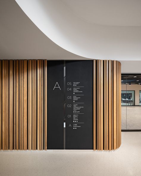 Trent Bell | Architectural Photographer | interiors | 16 Business Office Foyer Ideas Entrance, Information Wall Design, Entrance Office Design, Office Signage Entrance, Office Entry Design, Workplace Signage, Office Entrance Design, Floor Directory, Office Entrance Lobby