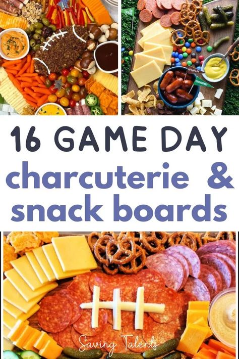 Here's a roundup of game day snack and charcuterie boards for you to enjoy at your next football party or Super Bowl potluck with friends. Charcuterie Board Football Game, Football Game Charcuterie Board Ideas, Football Theme Fruit Tray, Charcuterie Board Ideas For Football, Blue And Yellow Charcuterie Board, Football Themed Snacks Appetizers, Football Tailgate Charcuterie Board, Football Season Charcuterie Board, Football Charcuterie Board Ideas Easy