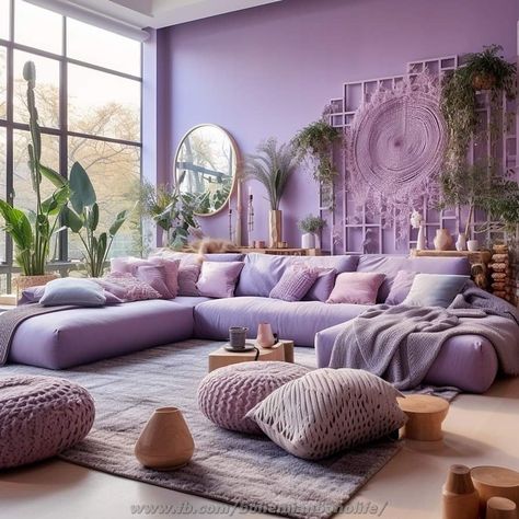 Living Room Ideas Purple, Living Room Lavender, Purple Bohemian Bedroom, Themed Living Room Ideas, Japanese Minimalist Living Room, Room Ideas Purple, Themed Living Room, Pretty Living Room, Quote Happiness