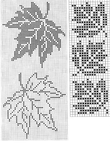 Háčkované Lemy, Desain Quilling, Fair Isle Knitting Patterns, Fillet Crochet, Nature Cross Stitch, Crochet Leaves, Pola Kristik, Pola Sulam, Cross Stitch Borders