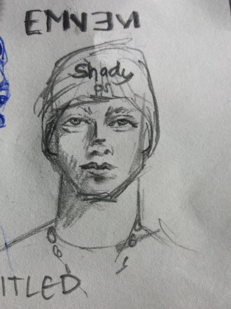 Eminem Sketch Easy, Eminem Drawing Sketches, Eminem Drawing Easy, Eminem Sketch, Eminem Fanart, Eminem Drawing, Male Hoodie, Sketching Tips, Eminem Rap