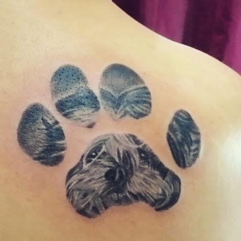 paw tattoo shih tzu back Angel Wings Halo Tattoo, Shih Tzu Tattoo, Paw Print Tattoos, Tattoo Memorial, Memorial Tattoo Designs, Chicken Tattoo, Dogs Tattoo, Pug Tattoo, Dog Memorial Tattoos