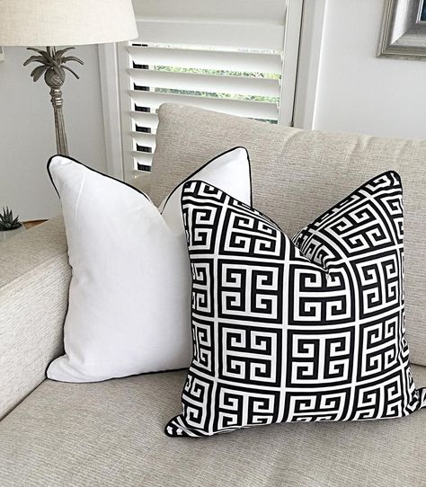 Black and White Cushion Covers 9.3oz White Canvas Scatter | Etsy Black And White Mantle Decor, Black And White Cushions, Snug Room, Black And White Living Room, White Cushion Covers, Black And White Pillows, White Pillow Covers, White Throw Pillows, Pink Cushions