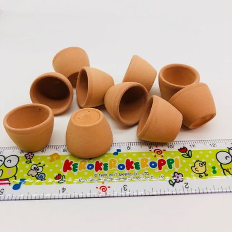 Miniature Clay Pots, Miniature Pot, Miniatures Diy, Miniature Bakery, Garden Miniature, Miniature Things, Miniature Bottles, Miniature Plants, Primitive Dolls