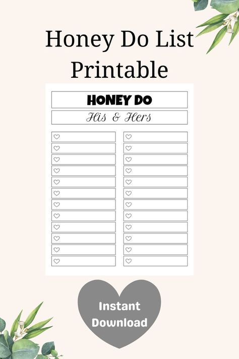 Conquer household chores effortlessly with printable honey do lists. Blank templates allow you and your loved one to work together and create to do lists as a team. Increase productivity and download your honey do list bundle! Chores List, Cleaning Planner, Honey Do, Honey Do List, Blank Templates, Chore List, To Do Lists, Weekly Cleaning, Cleaning List