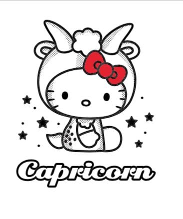 Hello Kitty Capricorn, Hello Kitt, Capricorn Tattoo, Hello Kitty Images, Hello Kitty Aesthetic, Hello Kitty Cartoon, Hello Kitty Art, Iphone Design, Cat Valentine