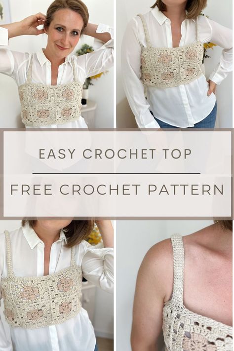 Handmade Fitted Crochet Cotton Top, Handmade Fitted Crochet Summer Top, Crochet Straps For Tops, Cute Crochet Crop Top, Handmade Crochet Top For Beach Cover-up In Spring, Summer Crochet Top With Built-in Bra, Easy Crochet Top, Easy Beginner Crochet Patterns, Crochet Garments