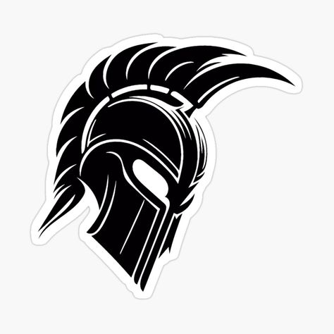 Get my art printed on awesome products. Support me at Redbubble #RBandME: https://www.redbubble.com/i/sticker/Spartan-Helmet-Warrior-Trojan-by-Gutos/145324811.EJUG5?asc=u Trojan Helmet, Logo Moto, Spartan Tattoo, Graphic Design School, Warrior Helmet, Spartan Helmet, Sports Logo Design, Metal Working Tools, Design School