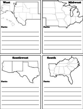 Regions of the United States Activity by Science Spot | TpT Teaching The States Of America, Regions Of The United States Activities, Regions Of The United States, Us Regions Map Free Printable, Geography Interactive Notebook, United States Regions, Us Geography, Third Grade Social Studies, Geography Worksheets