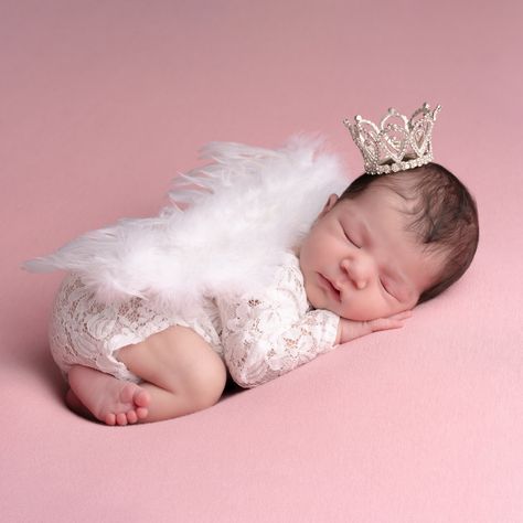 Newborn Angel Photography, Baby Angel Photoshoot, Angel Baby Photoshoot, Babygirl Photoshoot Ideas, Angel Wings Photography, Monthly Photoshoot, Newborn Photoshoot Ideas, Baby Belle, Heirloom Portraits