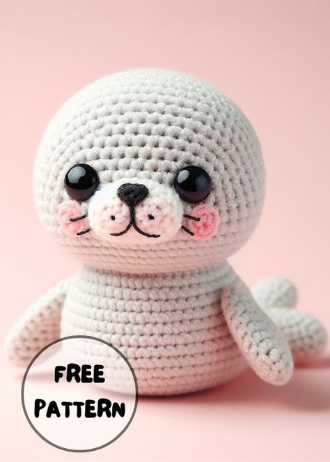 Free Crochet Baby Seal Amigurumi Pattern Seal Amigurumi, Striped Crochet Blanket, Crochet Toys Free Patterns, Crochet Animal Amigurumi, Baby Seal, Crochet Animals Free Patterns, Crochet Animal Patterns, Crochet Diy, Amigurumi Free Pattern