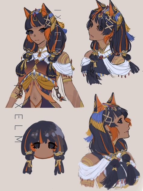 Genshin OC, Oc design Genshin Impact Egyptian, Sumeru Oc Genshin Impact, Egyptian Fantasy Outfit, Sumeru Oc Outfit Ideas, Genshin Sumeru Clothes, Sumeru Characters Genshin Oc, Sumeru Clothes Design, Genshin Sumeru Outfit Ideas, Genshin Sumeru Oc Outfit