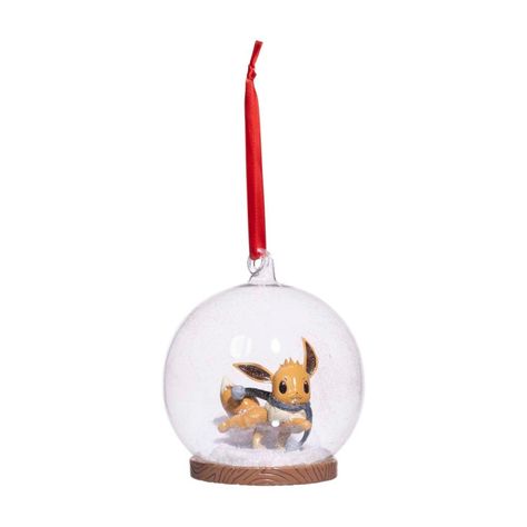 Eevee Pokémon Holiday Globe Ornament | Pokémon Center Official Site Pokemon Christmas, Mythical Pokemon, Globe Ornament, Pokemon Trading Card Game, House Inside, Snow Globe, Trading Cards Game, Stay Warm, Apartment Decor