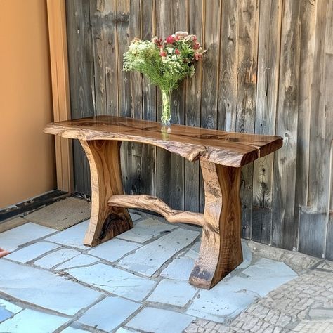 TiaratrendzCo - Etsy Rustic Wood Tables, Rabbit Cottage, Custom Console Table, Table Home Decor, Wall Mounted Bookshelves, Rustic Entryway, Narrow Console Table, Console Table Hallway, Table Handmade