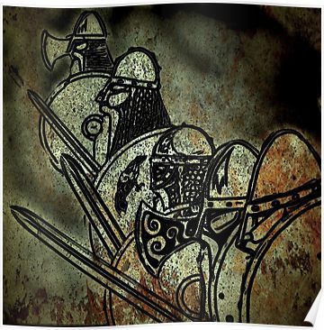 Shield wall Poster Viking Shield Wall Tattoo, Neofolk Aesthetics, Wall Silhouette, Medieval Warriors, Viking Pagan, Silhouette Tattoo, Viking Aesthetic, Shield Wall, Norse Gods