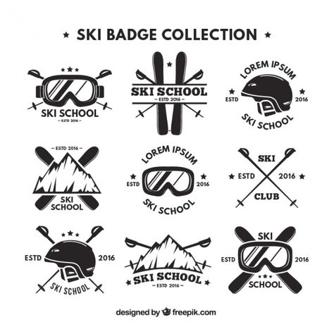 More than 3 millions free vectors, PSD, photos and free icons. Exclusive freebies and all graphic resources that you need for your projects Ski Logo Design, Russ Logo, Skiing Tattoo, Ski Logo, Camp Logo, Logos Retro, Ski Vintage, Retro Logo Design, Ski Family