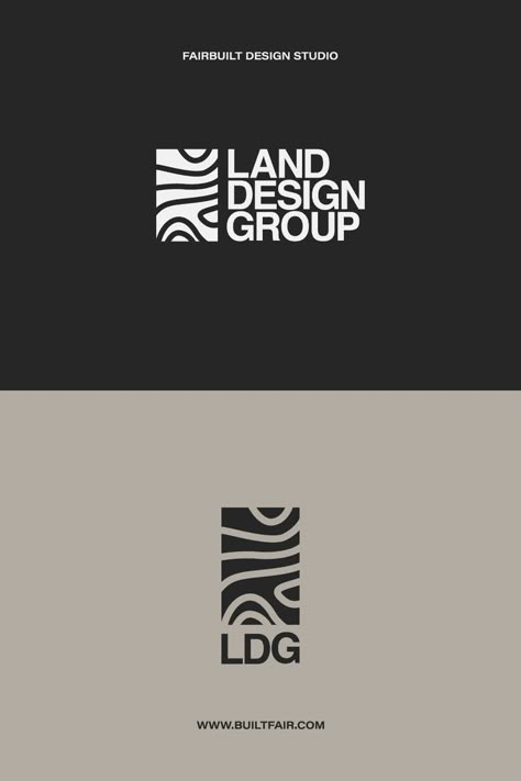 Primary and secondary logo for landscape architecture firm Land Design Group Landscape Company Logos, Iq Logo, Outdoors Logo Design, Landscape Logo, Inmobiliaria Ideas, Font Love, Design Club, Business Fonts, Architecture Logo