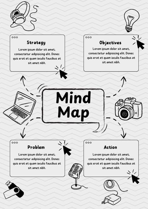 Black Grey Doodle Simple Mind Map A4 Document #mindmap #mindmapping #doodle #templatecanva #canvatemplate #canva #designcanva #blackgrey #graph #concept #bussines #brainstorming #creative #templatemindmap Mind Mapping Template, Doodle Simple, Mind Map Template, Mind Map Design, Planner Journaling, Map Layout, A4 Document, Resume Maker, Photo Collage Maker